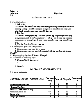 Kiêm tra học kỳ I môn Toán học khối 7